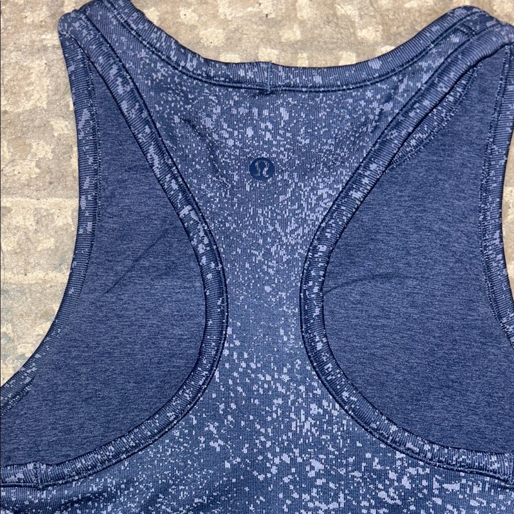 Lululemon Ebb street cropped racerback tank speckled mineral blue